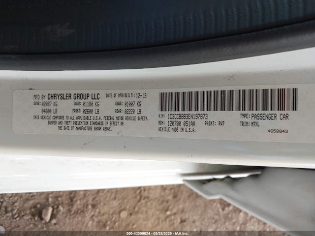 1C3CCBBB3EN197873 Chrysler 200