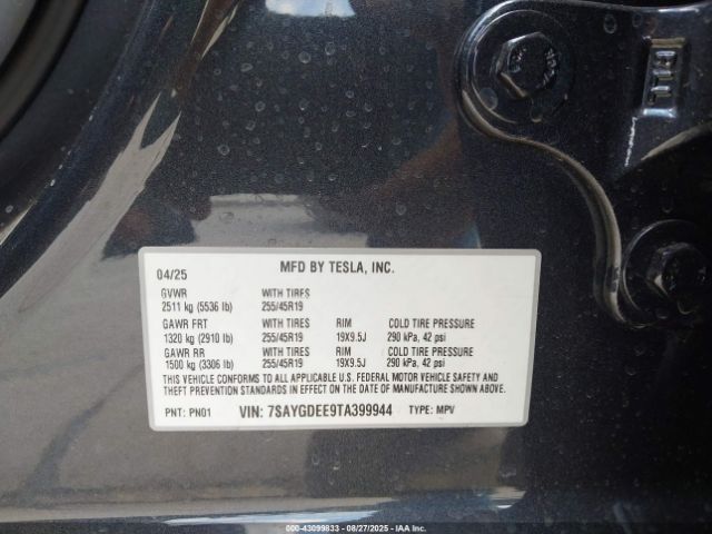 2026 TESLA MODEL Y 7SAYGDEE9TA399944 Photo 8