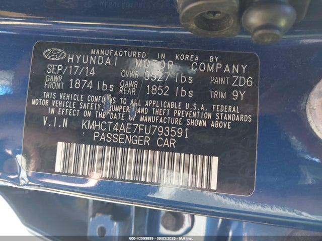 KMHCT4AE7FU793591 Hyundai dohc gdi gamma