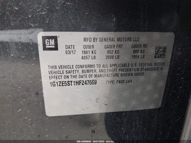 1G1ZE5ST1HF247669 Chevrolet lfv - di: direct injection, vvt: variable valve timing, gen 1