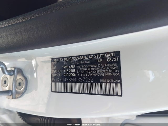 W1K3G4EB5NJ327222 Mercedes-Benz m260