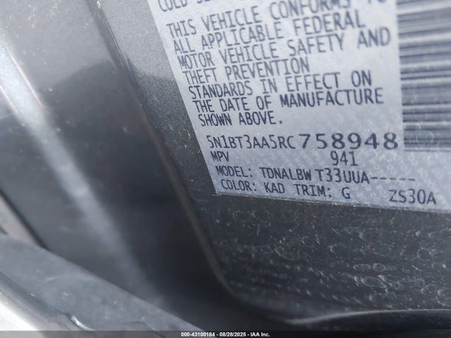 Продаж на аукціоні авто 2024 Nissan Rogue S Fwd, vin: 5N1BT3AA5RC758948, номер лоту: 43100184