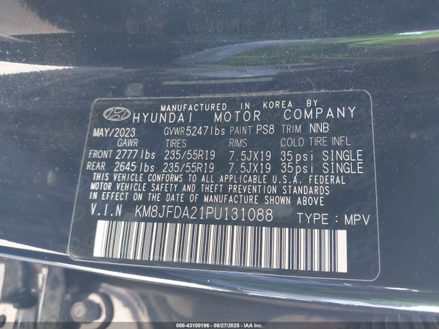 KM8JFDA21PU131088 Hyundai t-gdi gamma ii