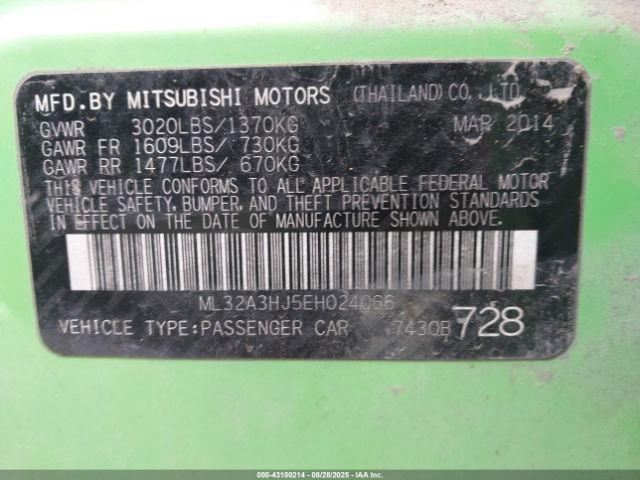 2014 MITSUBISHI MIRAGE ML32A3HJ5EH024066 Photo 8