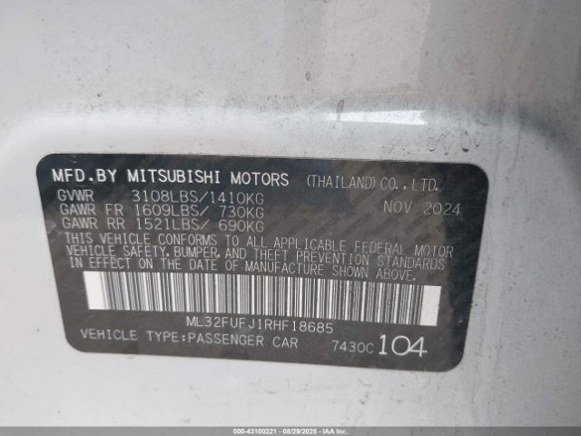2024 MITSUBISHI MIRAGE G4 ML32FUFJ1RHF18685 Photo 8