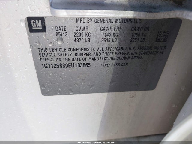 1G1125S39EU103865 Chevrolet lfx