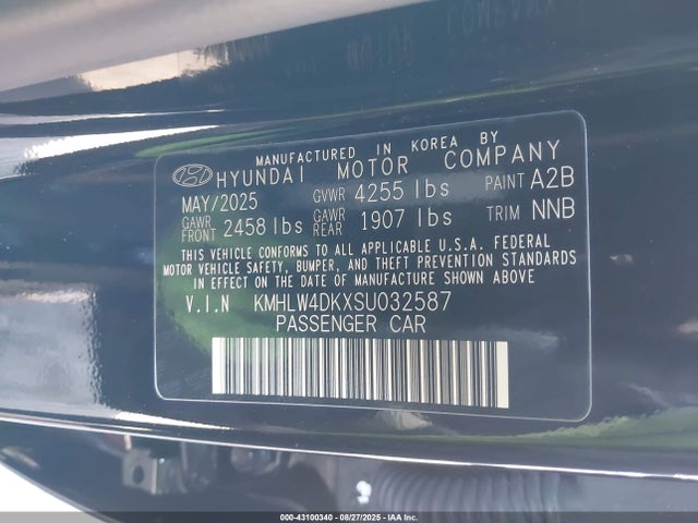 KMHLW4DKXSU032587 Hyundai t-gdi theta ii