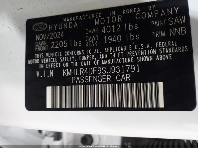 KMHLR4DF9SU931791 Hyundai t-gdi gamma ii
