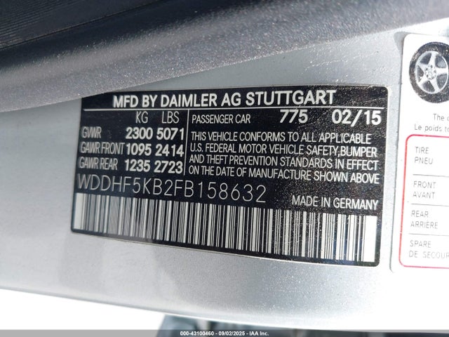 Mercedes-Benz 2015 2015 WDDHF5KB2FB158632 Image 9