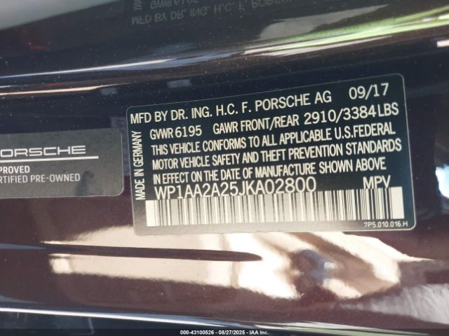 2018 PORSCHE CAYENNE WP1AA2A25JKA02800 Photo 8