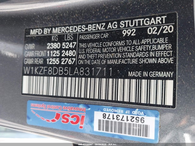 Mercedes-Benz E 350 2020 W1KZF8DB5LA831711 Image 9