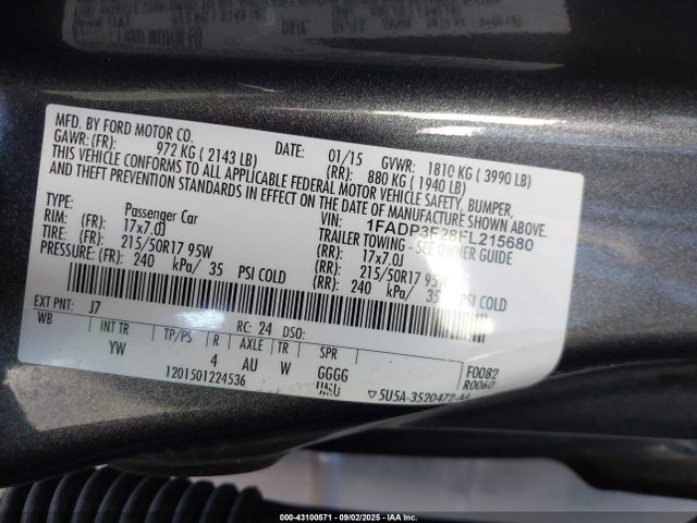 Ford Focus 2015 1FADP3F28FL215680 Image 9