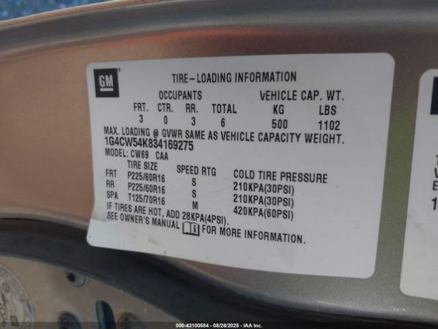 2003 BUICK PARK AVENUE 1G4CW54K834169275 Photo 8