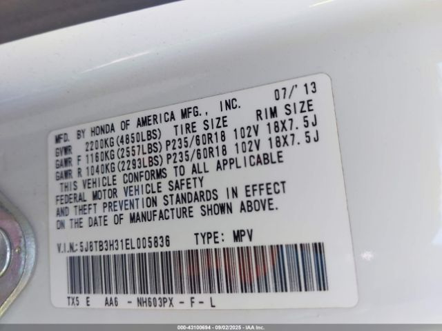 2014 ACURA RDX 5J8TB3H31EL005836 Photo 8