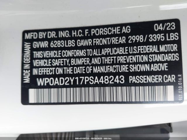 2023 PORSCHE TAYCAN WP0AD2Y17PSA48243 Photo 8