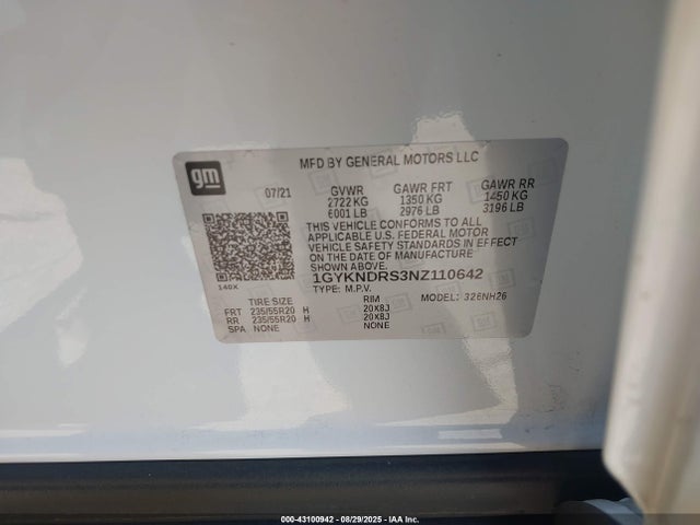 2022 CADILLAC XT5 1GYKNDRS3NZ110642 Photo 8