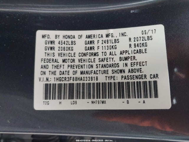 1HGCR3F88HA033918 Honda j35y1
