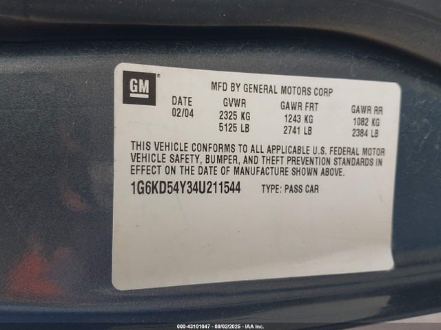 2004 CADILLAC DEVILLE 1G6KD54Y34U211544 Photo 8