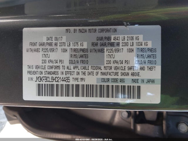 Mazda py 2017 JM3KFBCL6H0214485 Image 9