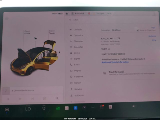 2021 TESLA MODEL 3 5YJ3E1EB3MF993080 Photo 6