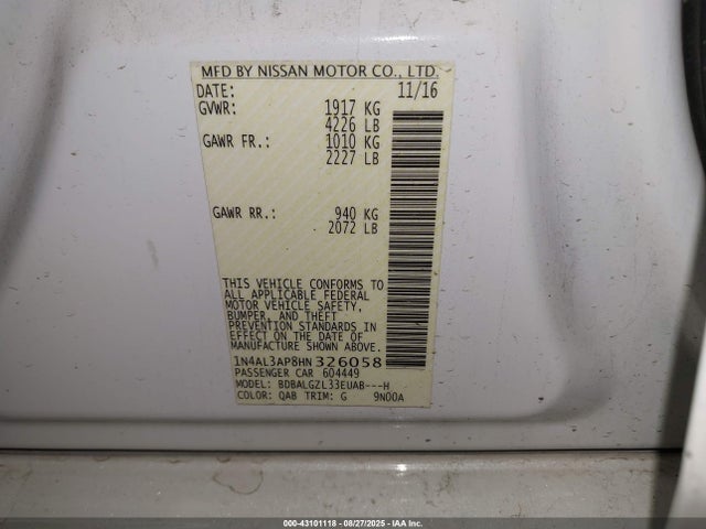 Nissan 2017 2017 1N4AL3AP8HN326058 Image 9