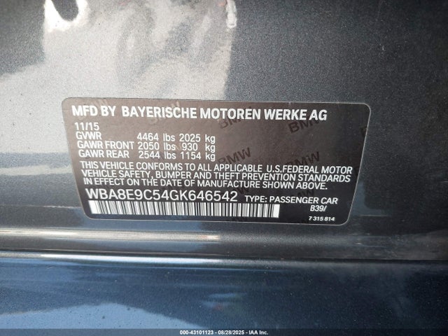 WBA8E9C54GK646542 BMW 328I