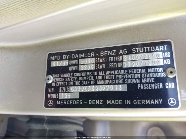 1989 MERCEDES-BENZ 560 WDBCA39E3KA457018 Photo 8