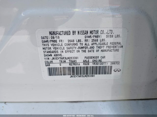 Infiniti Q50 2020 JN1EV7AR3LM253391 Image 9