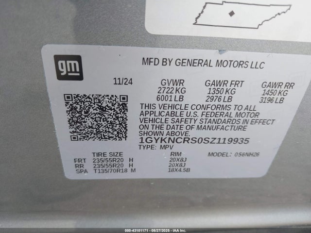 2025 CADILLAC XT5 1GYKNCRS0SZ119935 Photo 8