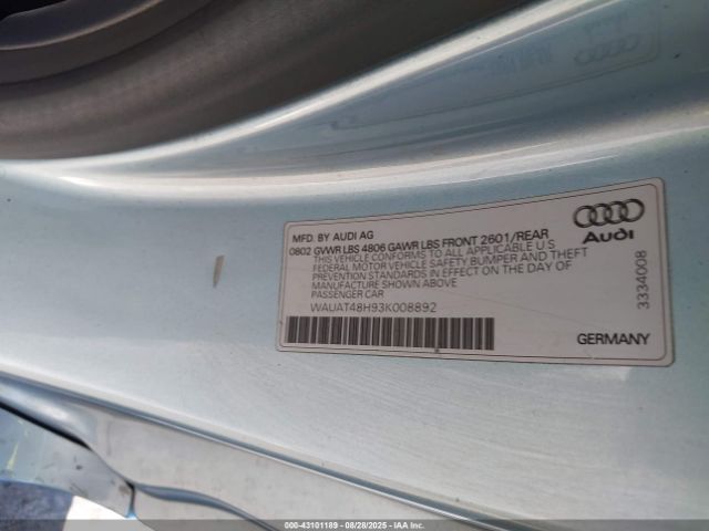 2003 AUDI A4 WAUAT48H93K008892 Photo 8