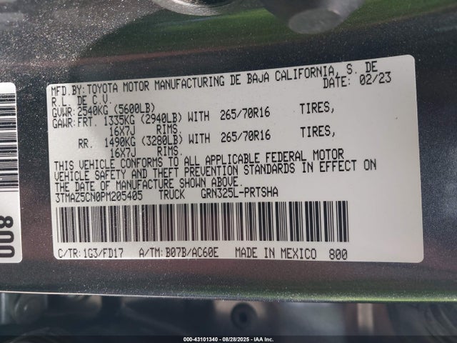 Toyota 2gr-fks 2023 3TMAZ5CN0PM205405 Image 9