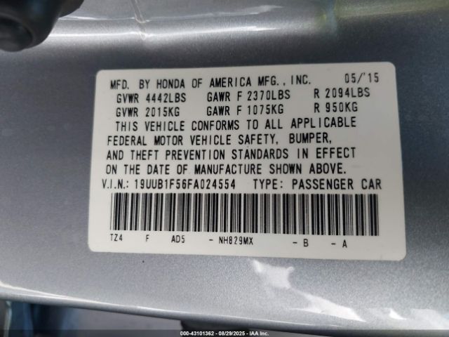 2015 ACURA TLX 19UUB1F56FA024554 Photo 8