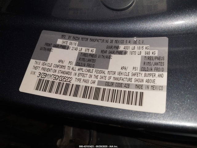 3MZBM1M79GM326202 Mazda pe