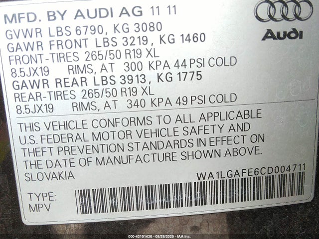 2012 AUDI Q7 WA1LGAFE6CD004711 Photo 8