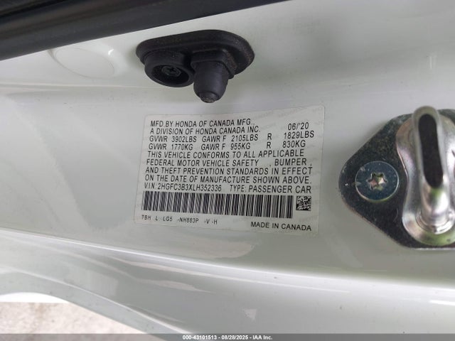 2HGFC3B3XLH352336 Honda l15b7
