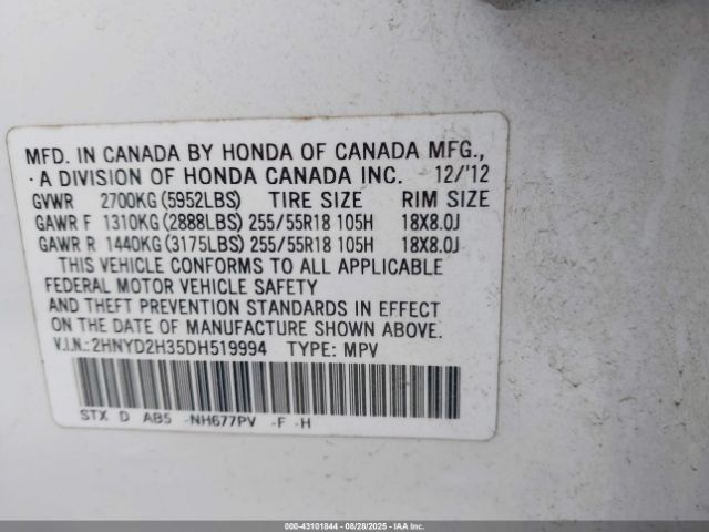 2013 ACURA MDX 2HNYD2H35DH519994 Photo 8
