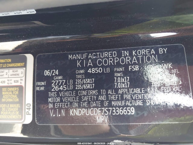 KIA gdi theta iii 2025 KNDPUCDF7S7336659 Image 9