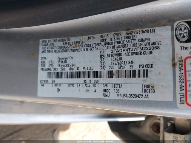Ford Fiesta 2015 3FADP4TJ7FM222068 Image 9
