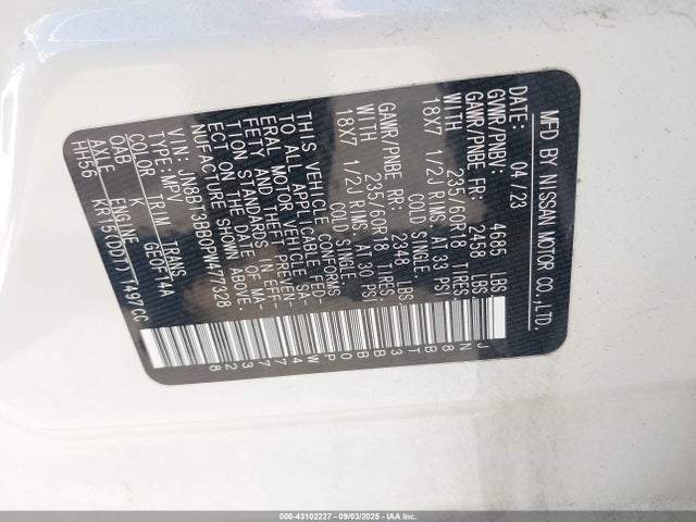 Nissan 2023 2023 JN8BT3BB0PW477328 Image 9