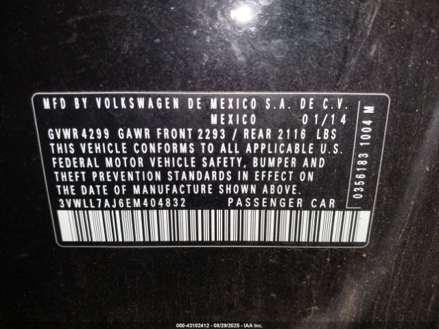 2014 VOLKSWAGEN JETTA 3VWLL7AJ6EM404832 Photo 8