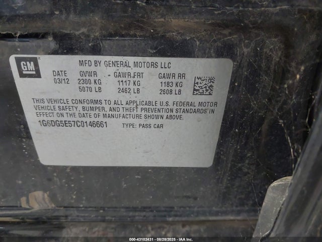 2012 CADILLAC CTS 1G6DG5E57C0146661 Photo 8