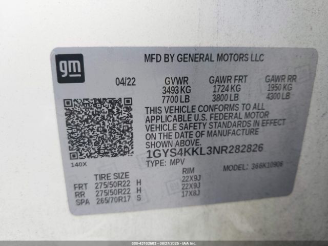 2022 CADILLAC ESCALADE ESV 1GYS4KKL3NR282826 Photo 8