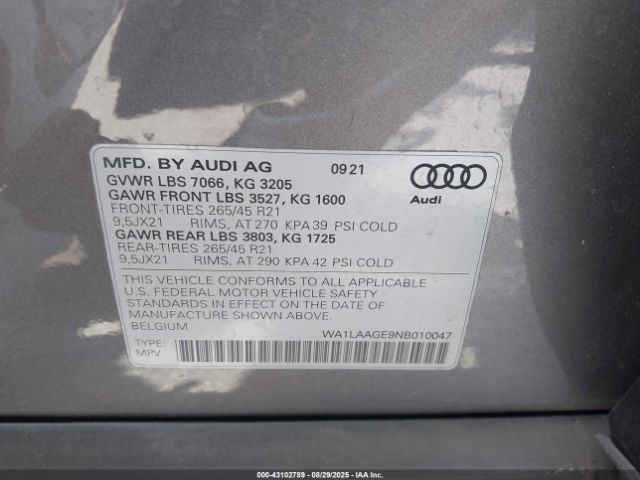 2022 AUDI E-TRON WA1LAAGE9NB010047 Photo 8