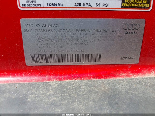 2012 AUDI A3 WAUMFAFM9CA037494 Photo 8