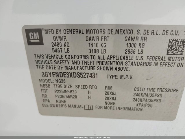 2013 CADILLAC SRX 3GYFNDE3XDS527431 Photo 8