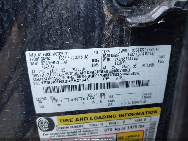 1FMJK1H83REA27848 Ford gtdi-standard
