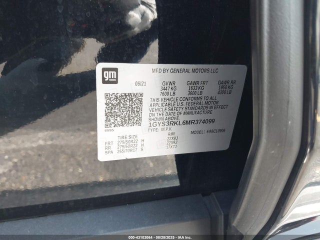 2021 CADILLAC ESCALADE ESV 1GYS3RKL6MR374099 Photo 8
