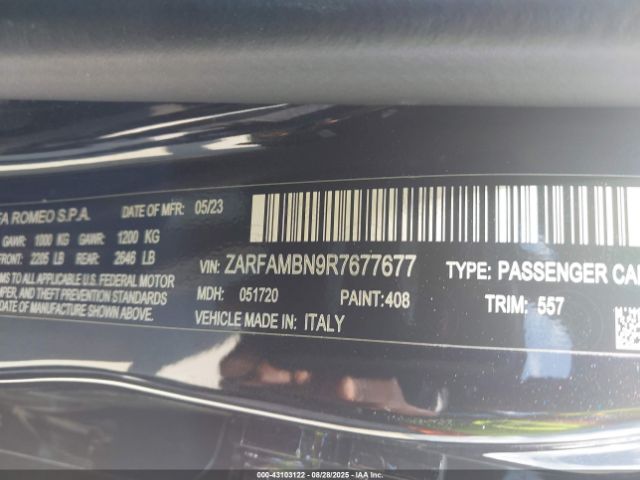 2024 ALFA ROMEO GIULIA ZARFAMBN9R7677677 Photo 8
