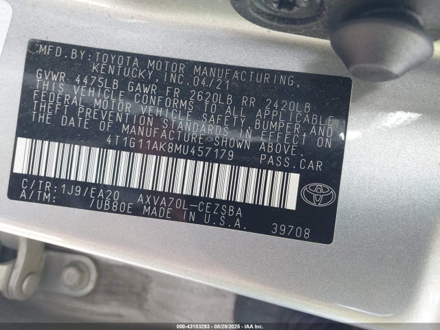 4T1G11AK8MU457179 Toyota a25a-fks