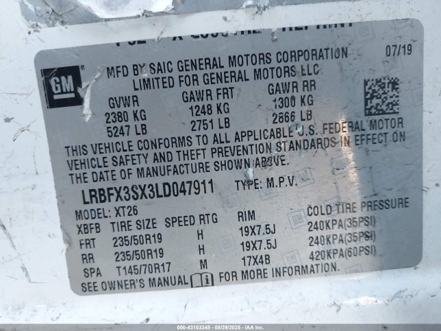 Buick ltg 2020 LRBFX3SX3LD047911 Image 9